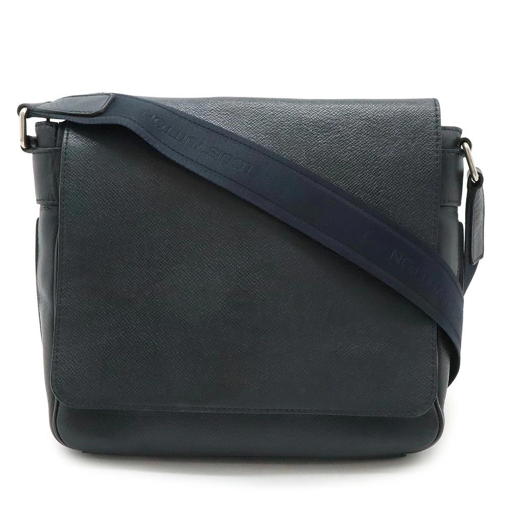 LOUIS VUITTON Taiga Roman Messenger Crossbody Leather Ardoise Black
